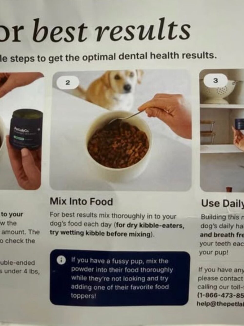 Pet Lab Co. Pro Bright Advanced Dental Powder for Small Dogs - Picture 3 of 4